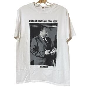 The Office Stanley Hudson Cake Quote Graphic T-Shirt Medium Cotton Funny TV Tee